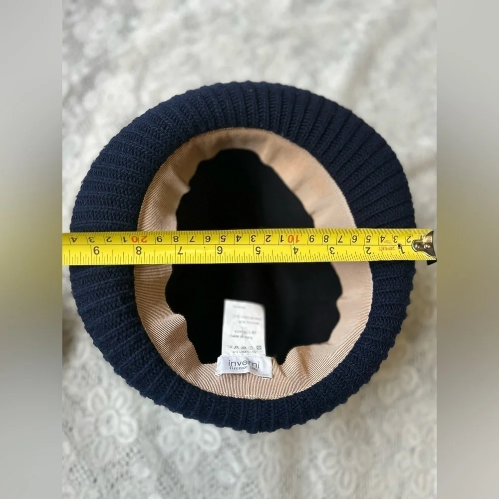Inverni Merino Wool Navy bucket hat 57 size medium